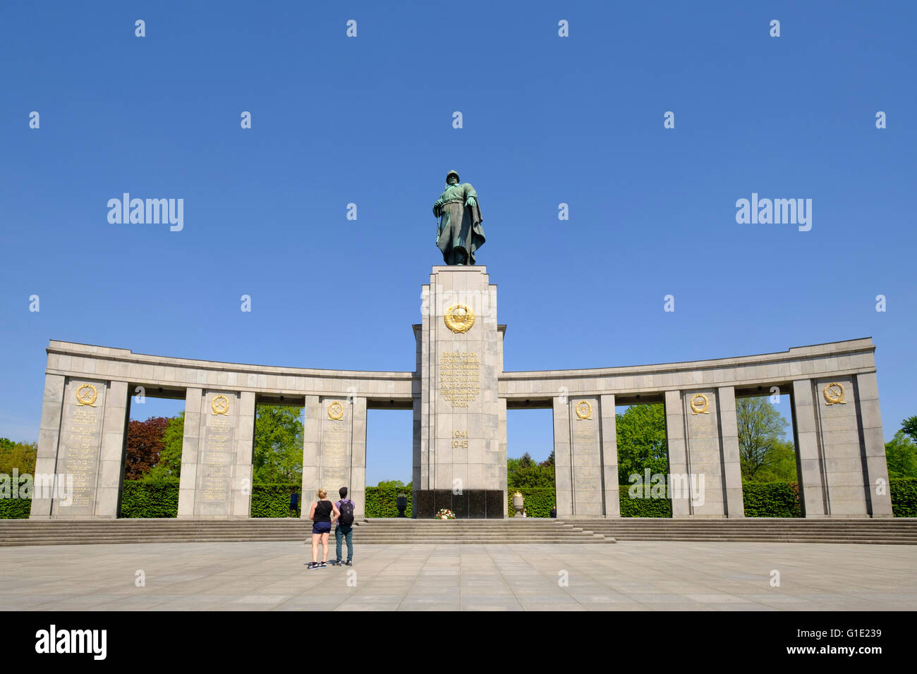 La guerra sovietica Memorial in Tiergarten Berlino Germania Foto Stock