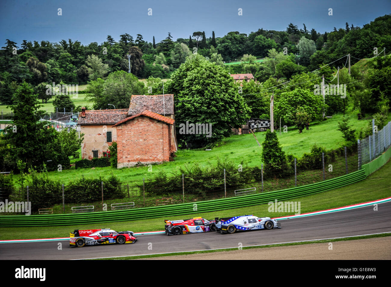 Imola, Italia. 14 Maggio, 2016. Autodromo Internazionale Enzo e Dino Ferrari  di Imola, Italia. 4 Ore di Imao endurance racing. Venerdì giornata di  qualificazione. #8 prestazioni in gara (CHE) Ligier JS P3