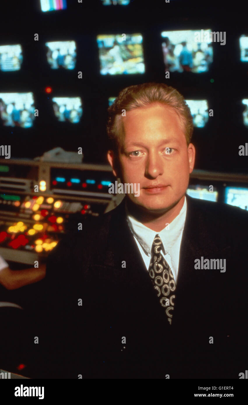 Klaus Wilken, moderatore beim Privatsender Pro7, Deutschland 1990er Jahre. Foto Stock
