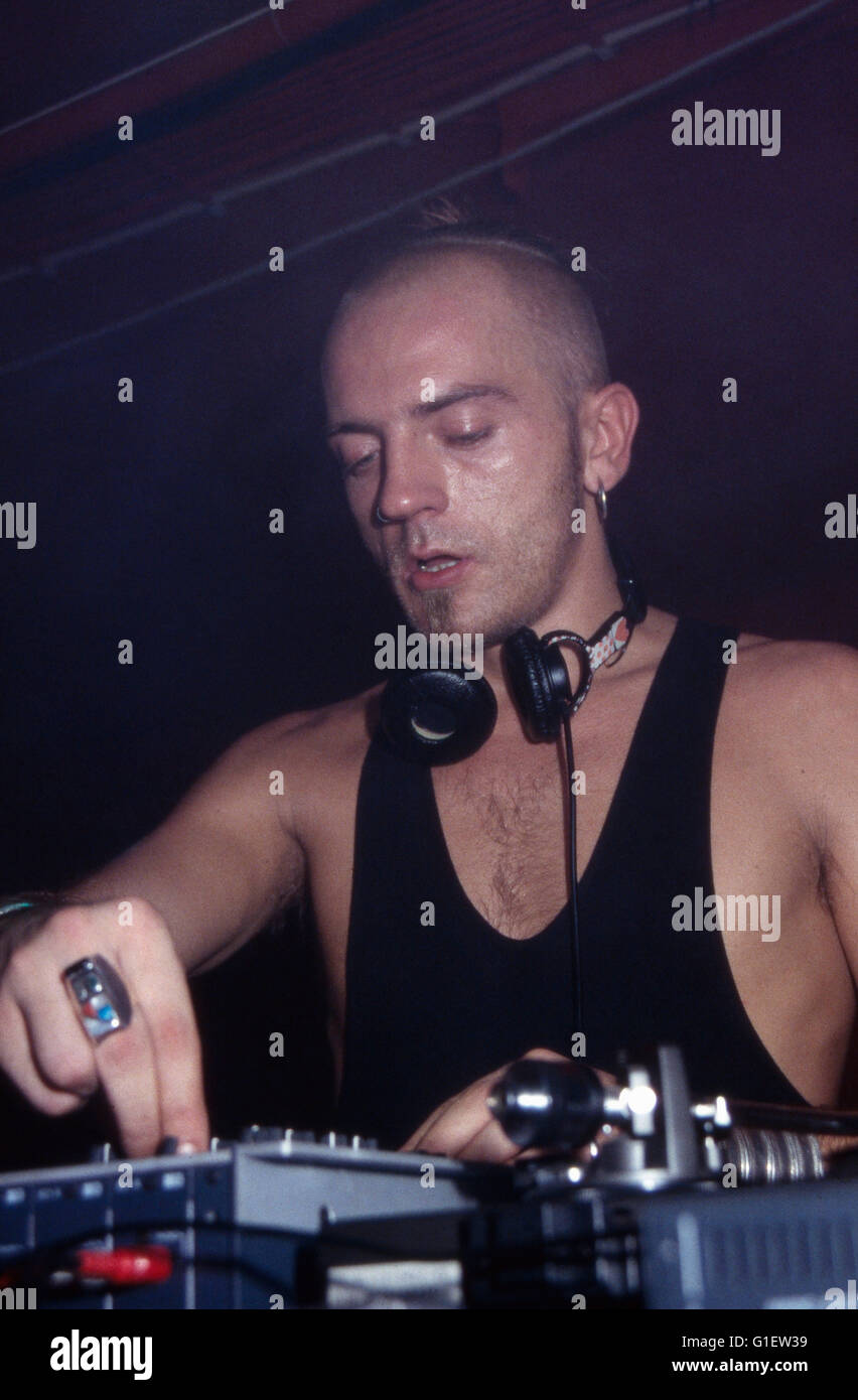 Der deutsche DJ, Labelbetreiber und Musker Sven Väth, 1990er Jahre. Il tedesco DJ, etichetta manager e musicista Sven Vaeth, Germania degli anni novanta. Foto Stock