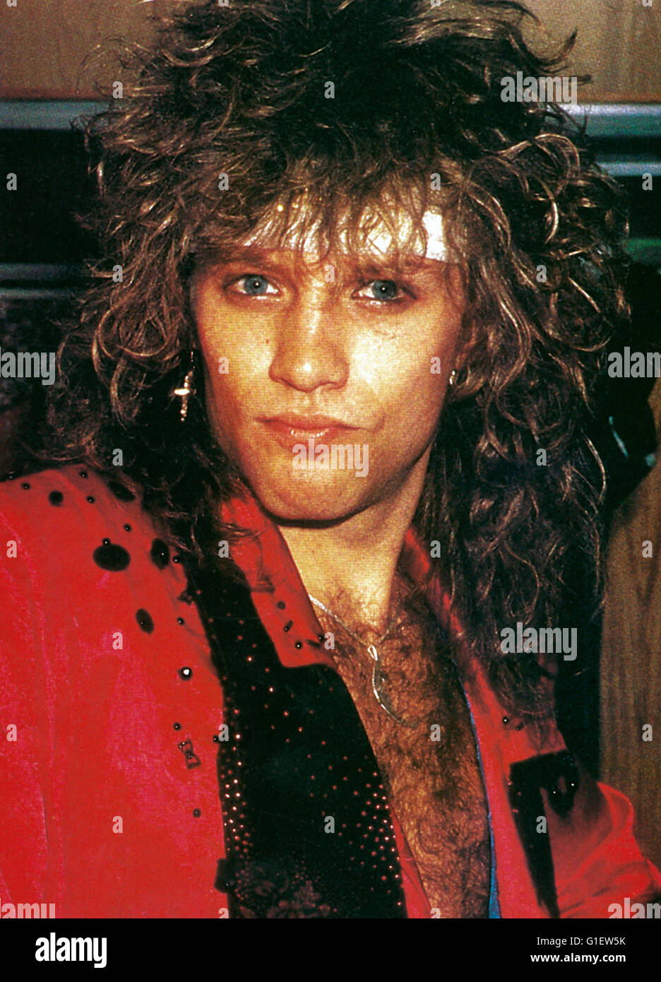 Der amerkanische Rocksänger, Komponist und Gitarrist Jon Bon Jovi, 1990er Jahre. Rock americano cantante, compositore e chitarrista Jon Bon Jovi, 1990s. Foto Stock