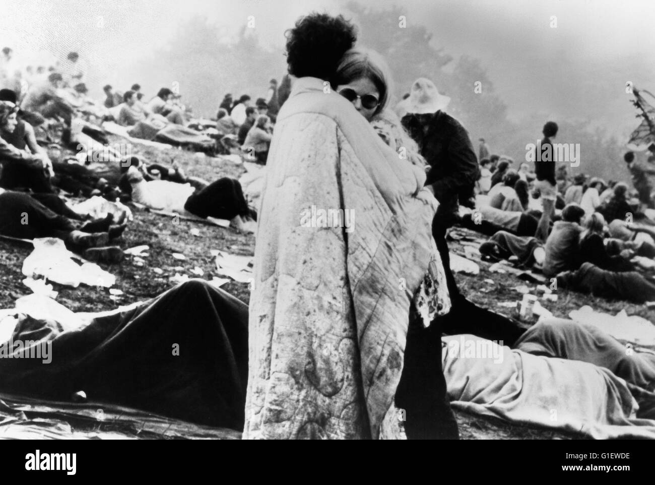 Beim Festival di Woodstock, Stati Uniti d'America 1960er Jahre. presso il festival di Woodstock, Stati Uniti d'America degli anni sessanta. Foto Stock
