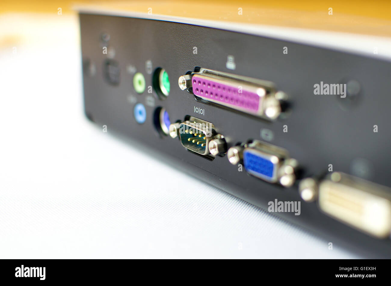 Porta seriale pin focus - docking station pc Foto Stock