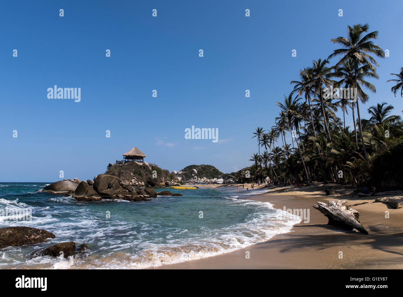 Spiaggia a Tayrona Parco Nazionale di Santa Marta Colombia Foto Stock