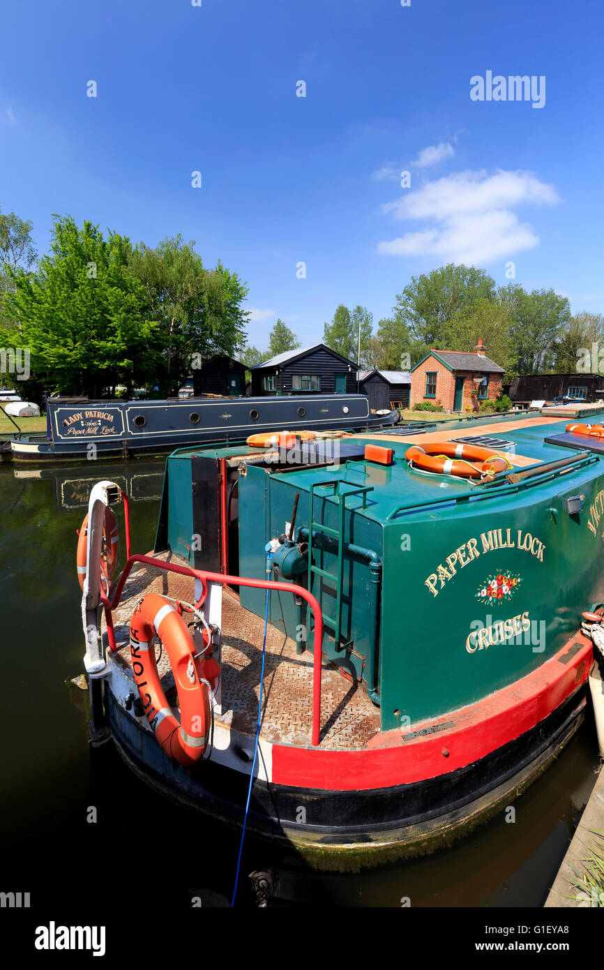 Papermill lock è una famosa e bellissima località turistica, a metà Essex, e ideale per una giornata in campagna. Foto Stock