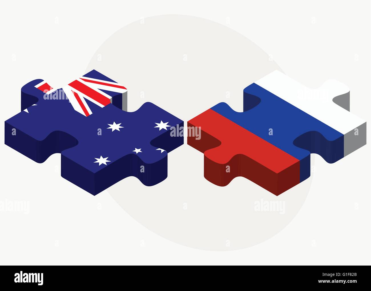 Immagine vettoriale - Australia e Federazione Russa in puzzle isolati su sfondo bianco Illustrazione Vettoriale