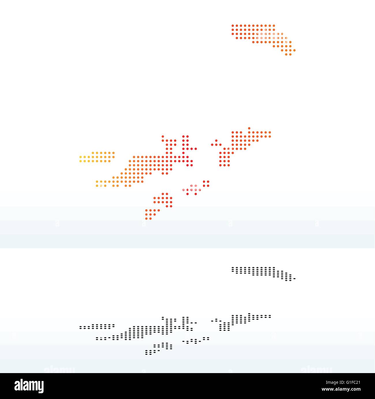 Immagine vettoriale - Mappa delle Isole Vergini Britanniche con modello a punti Illustrazione Vettoriale