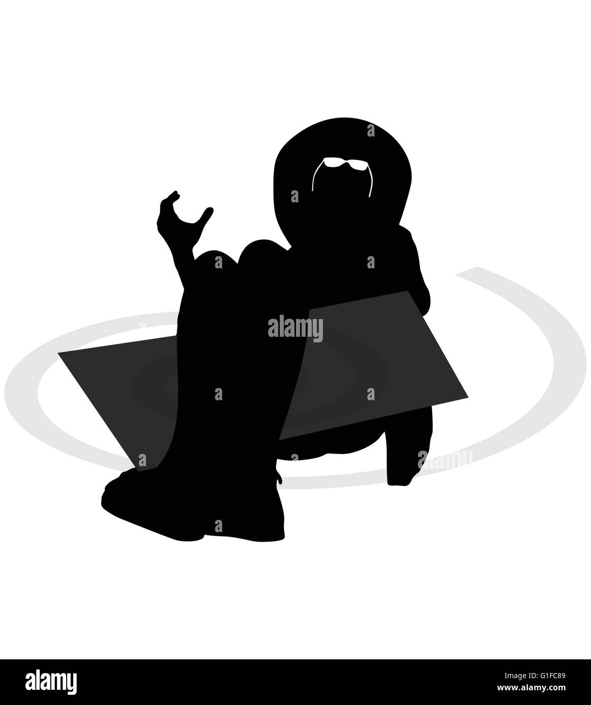 Immagine vettoriale - Tourist silhouette di donna con borsetta e occhiali da sole Illustrazione Vettoriale