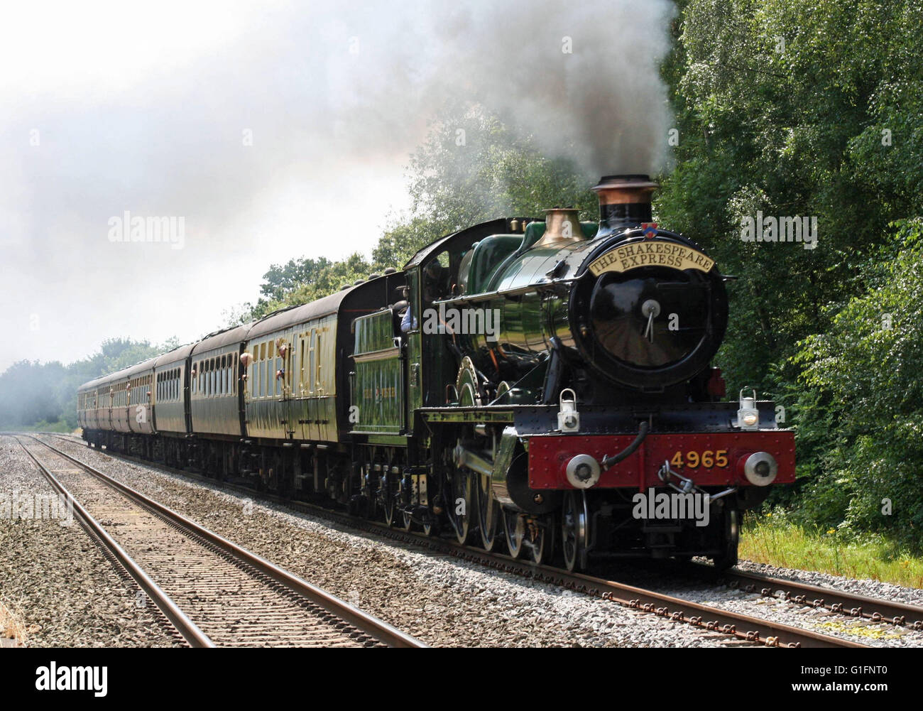 Shakespear Express avvicinando Lapworth Station Foto Stock