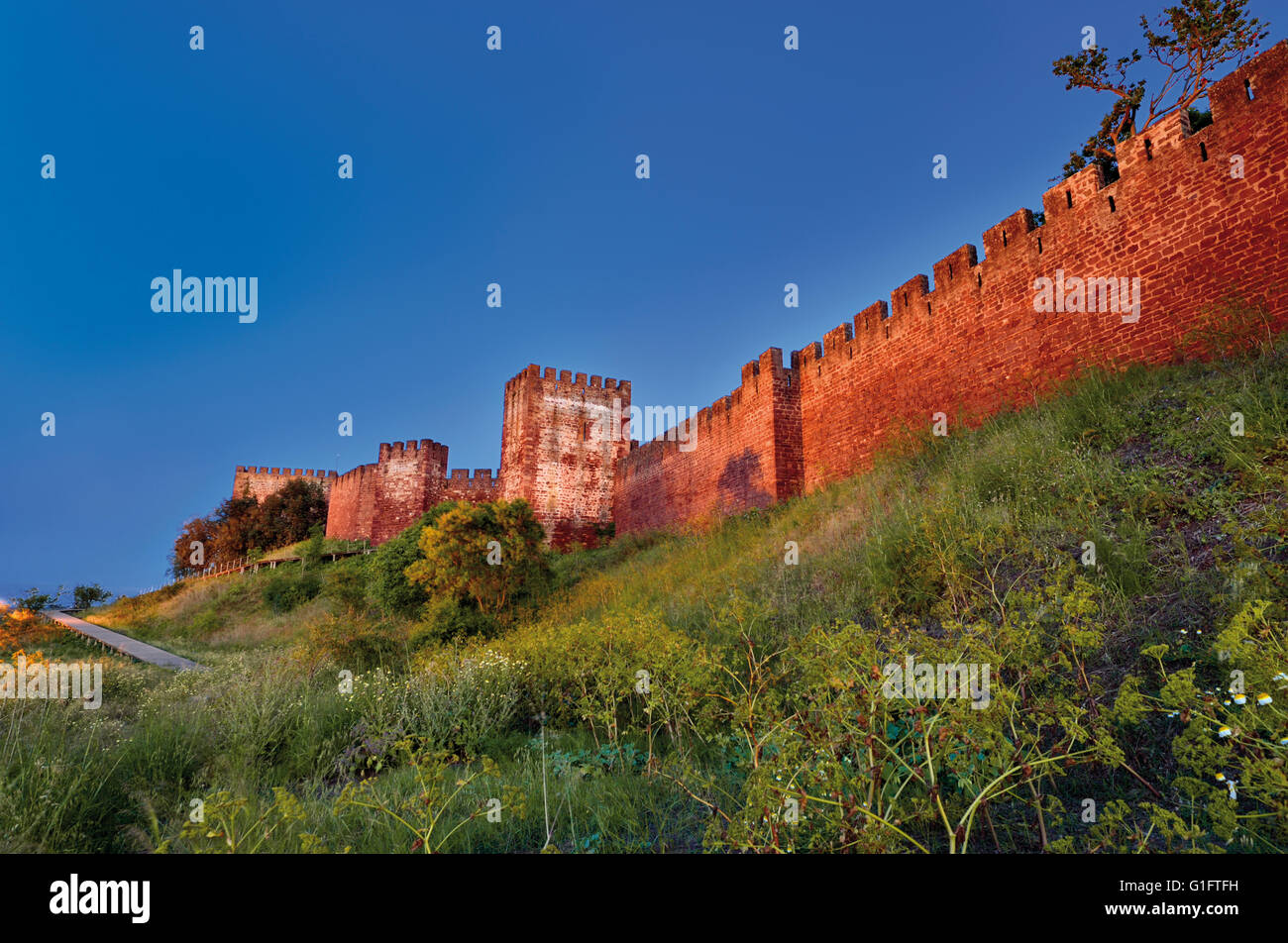 Il Portogallo, Algarve: vista castello moresco di Silves Foto Stock