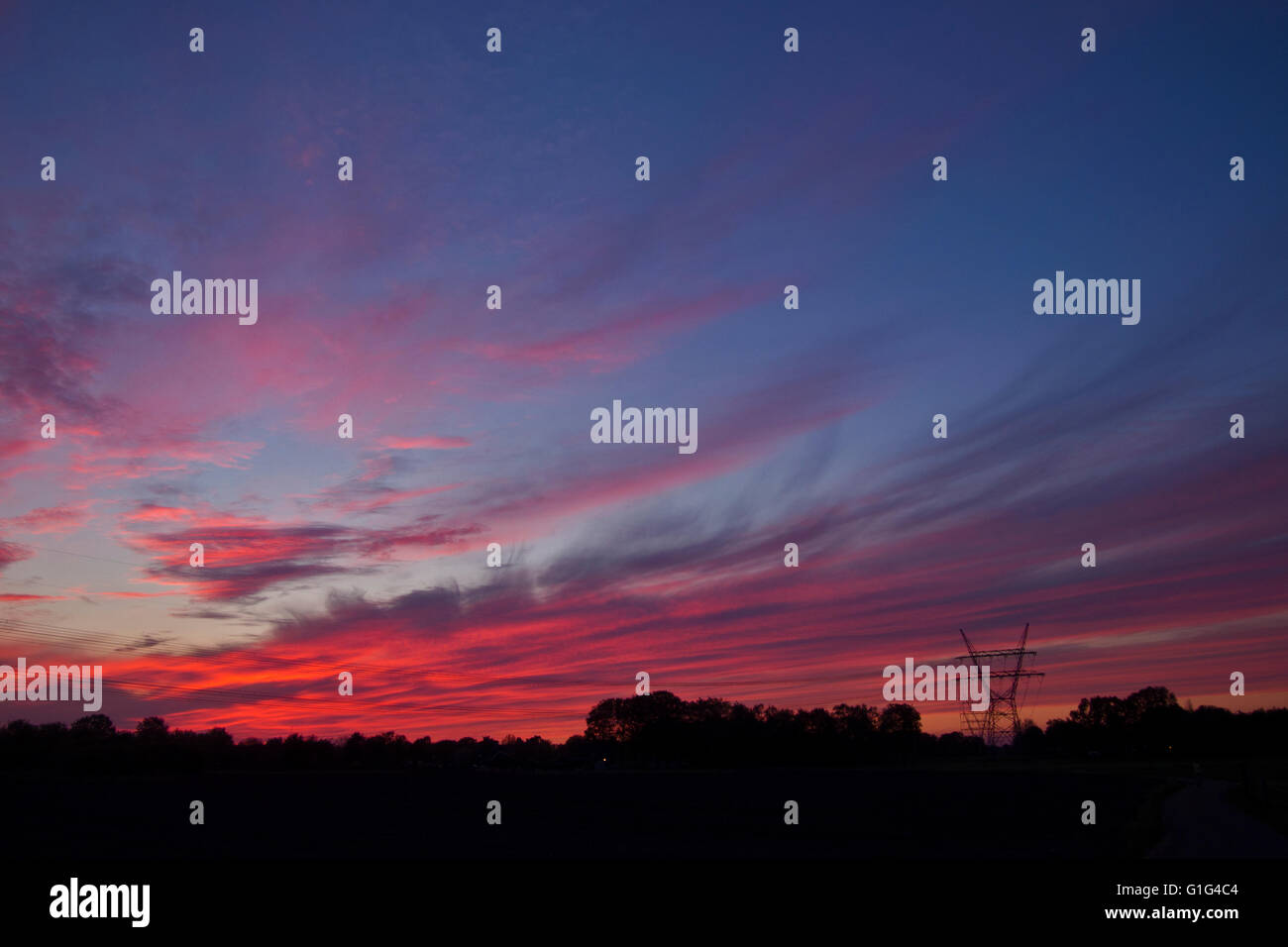 Tramonto in serata Foto Stock