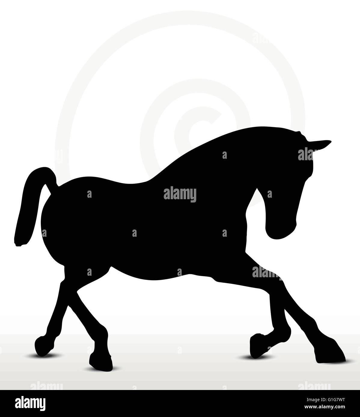 EPS vettore 10 - cavallo silhouette in posizione di marcia Illustrazione Vettoriale