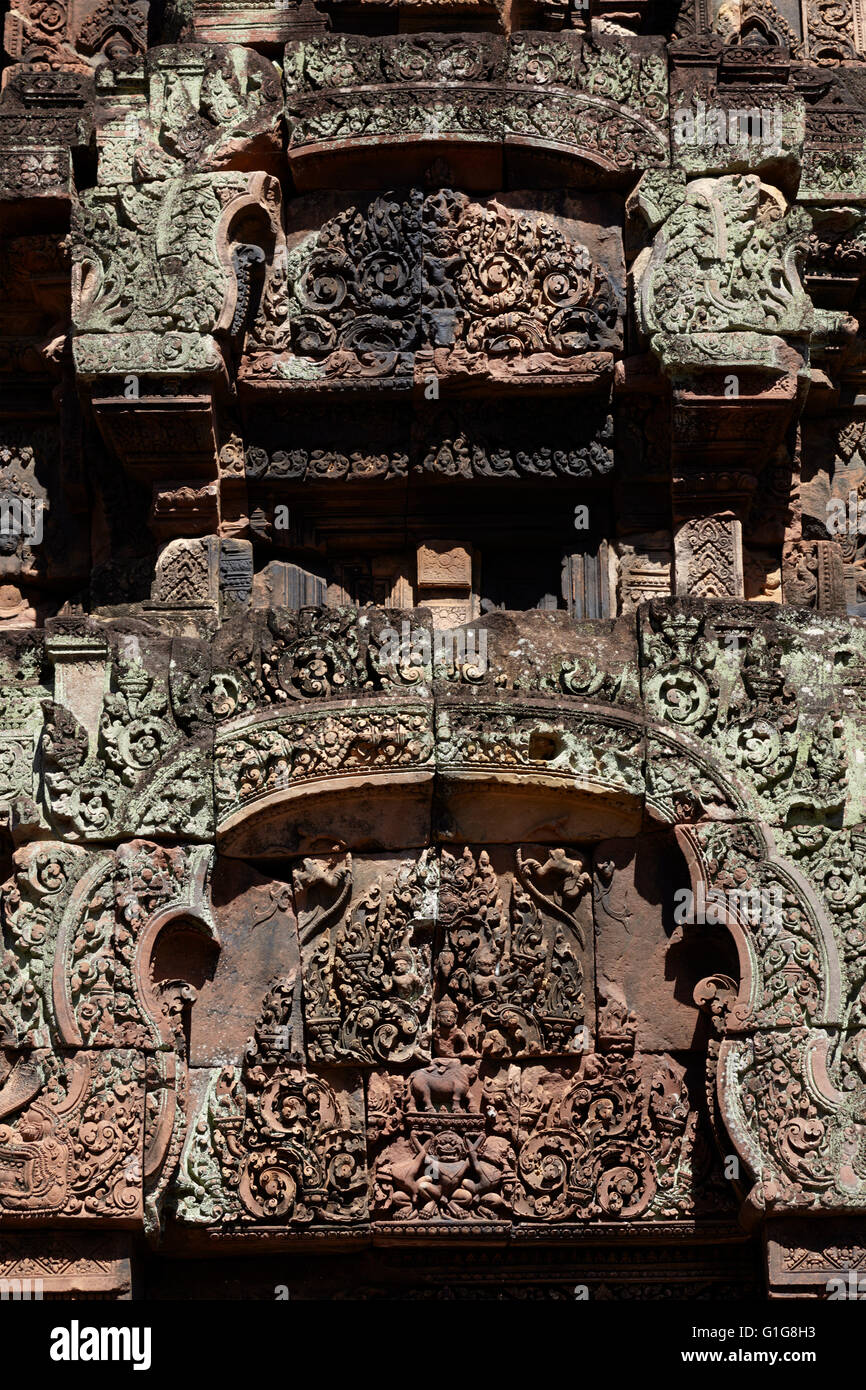 Banteay Srei, tempio di Angkor, Siem Reap, Cambogia Foto Stock