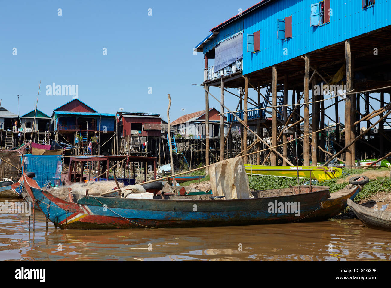 Villaggio galleggiante di Kompong Phluk, Siem Reap, Cambogia Foto Stock
