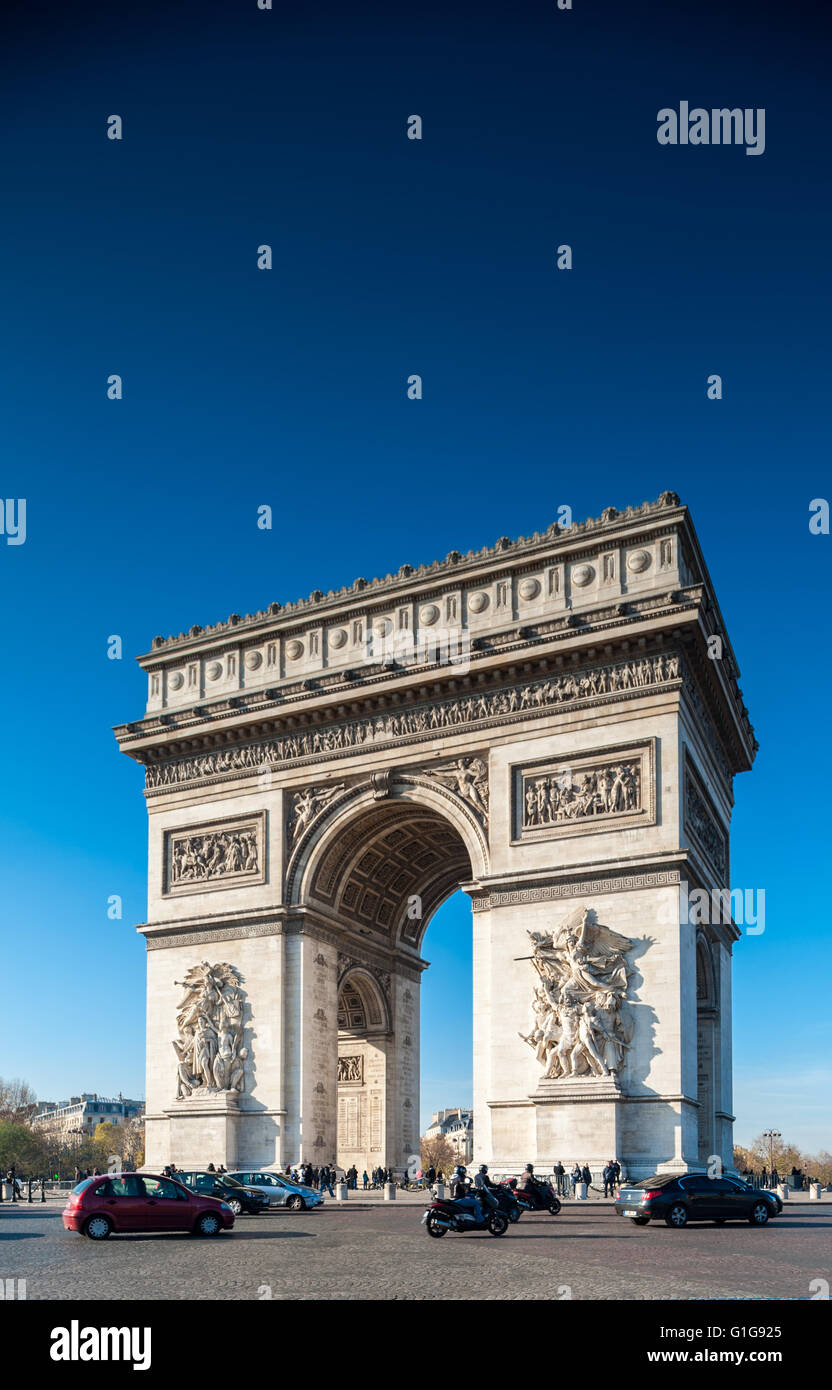Francia, Parigi, Arc de Triomphe de l'etoile Foto Stock