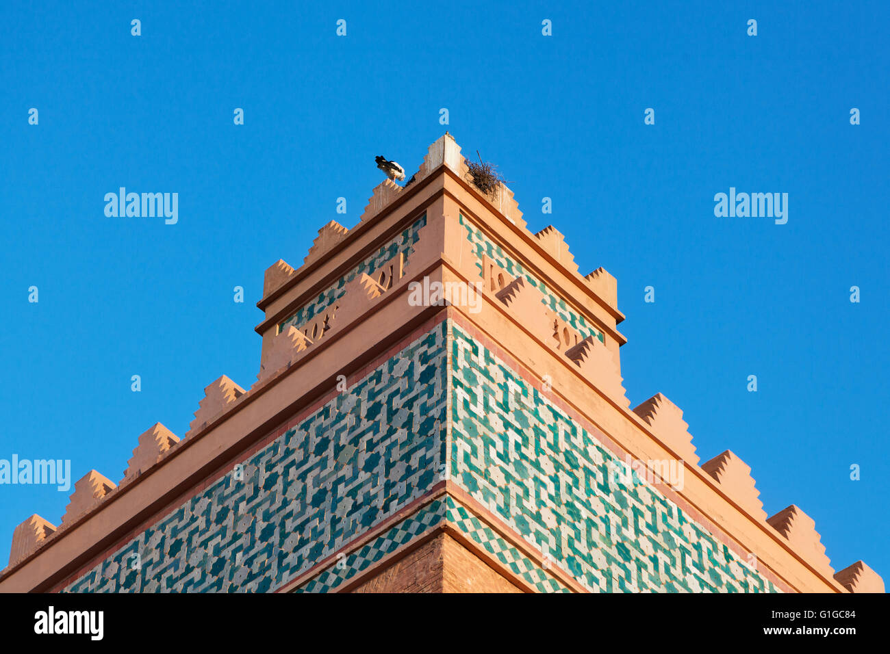 Dettaglio della moschea el Mansour, Medina di Marrakech, Marocco Foto Stock