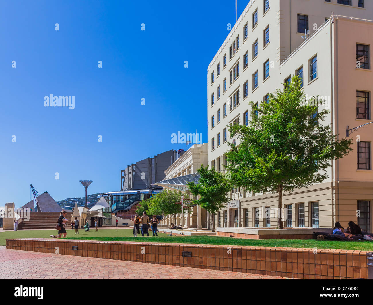 Wellington, Nuova Zelanda, febbraio !!, 2016: Wellington City Corporation edificio in Piazza Civica, Foto Stock