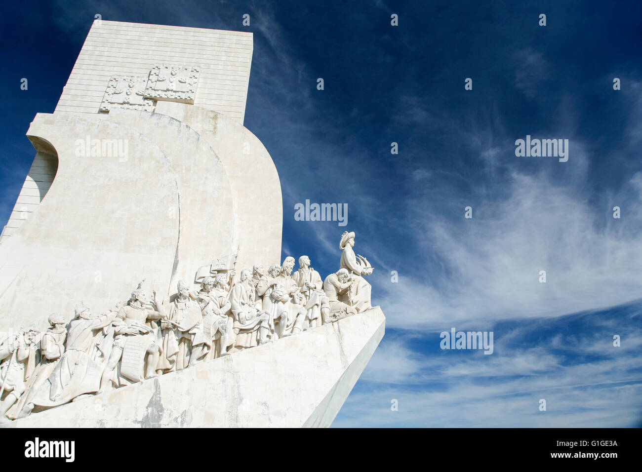 Monumento alle Scoperte, primi navigatori o Padrao dos Descobrimentos in portoghese, effettuati nell'anno 1960 dagli architetti Telmo, Al Foto Stock