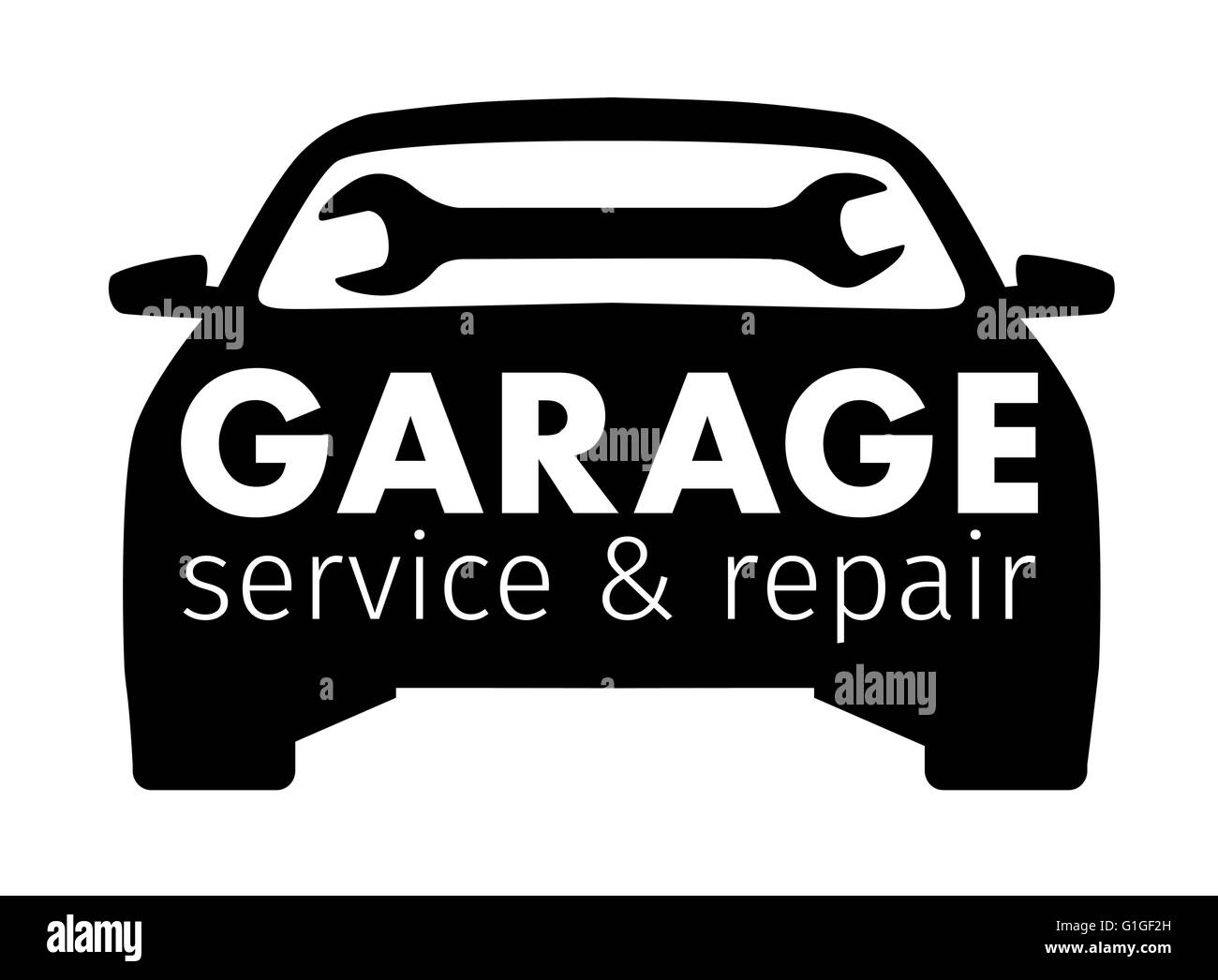 Centro auto, servizio di garage e logo di riparazione,template vettoriale. Illustrazione Vettoriale