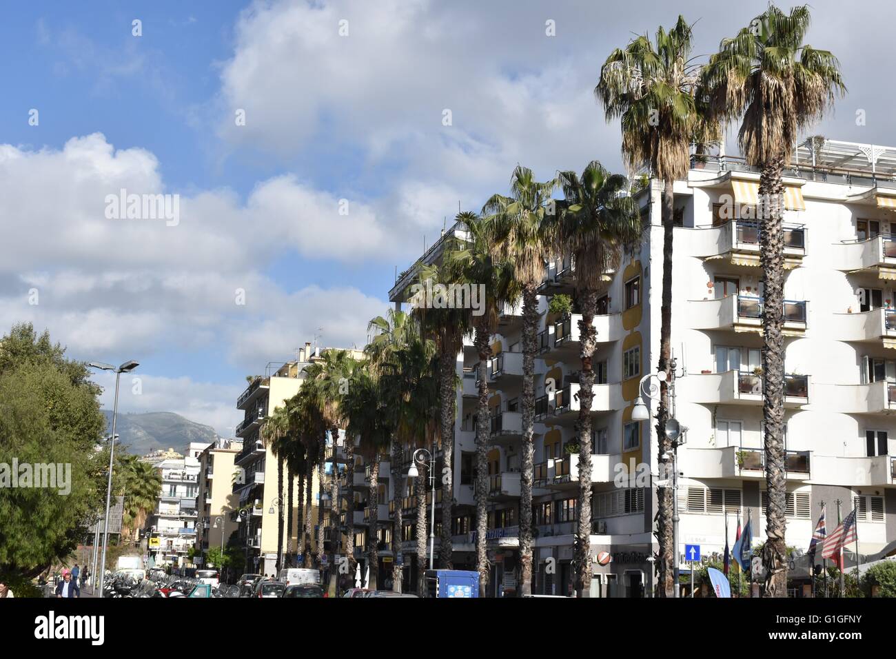 La vita della città di Sorrento Italia Foto Stock