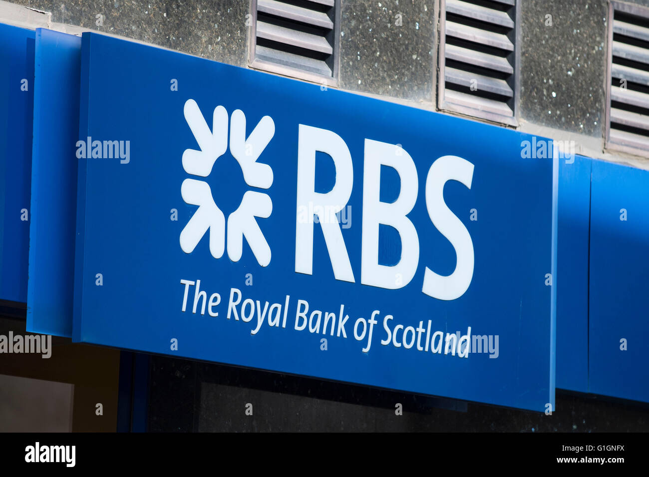 Royal Bank of Scotland (RBS) segno banca logo. Foto Stock