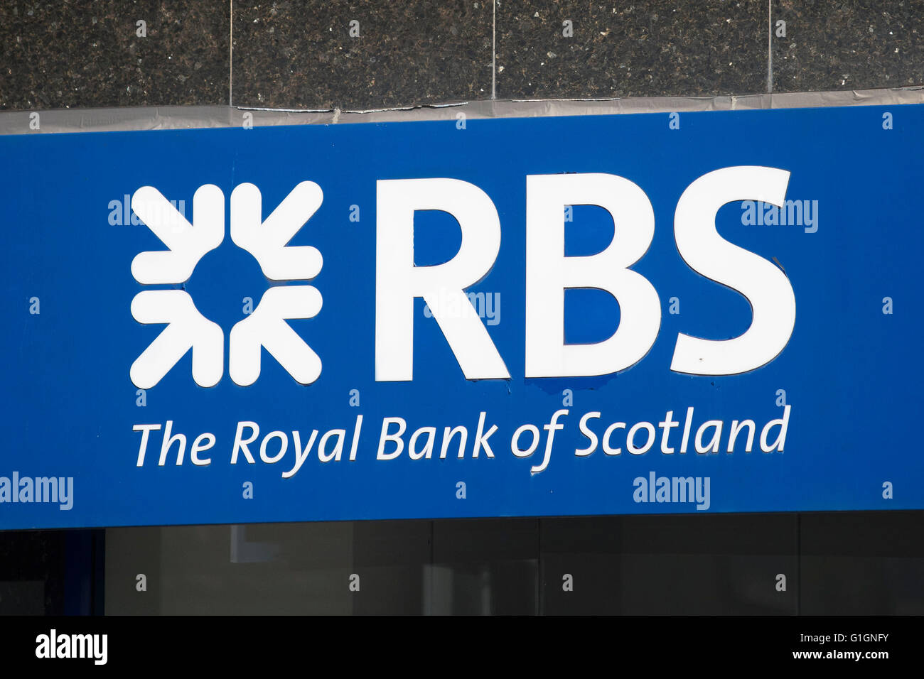 Royal Bank of Scotland (RBS) segno banca logo. Foto Stock