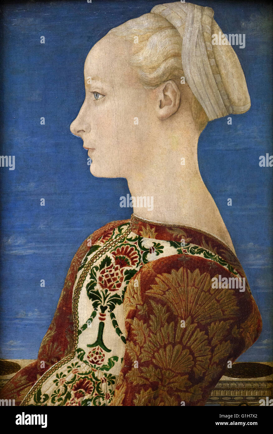 Antonio del Pollaiuolo (ca.1431-1498), il Ritratto di una giovane donna, Profilbildnis einer jungen Frau, ca. 1460-1465. Foto Stock