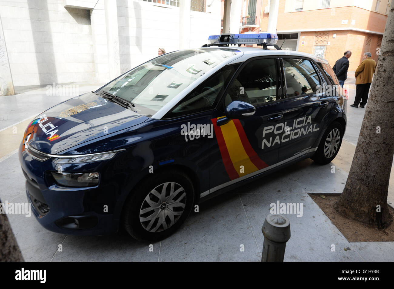 Auto della polizia e forze di polizia nazionali. Malaga Foto Stock