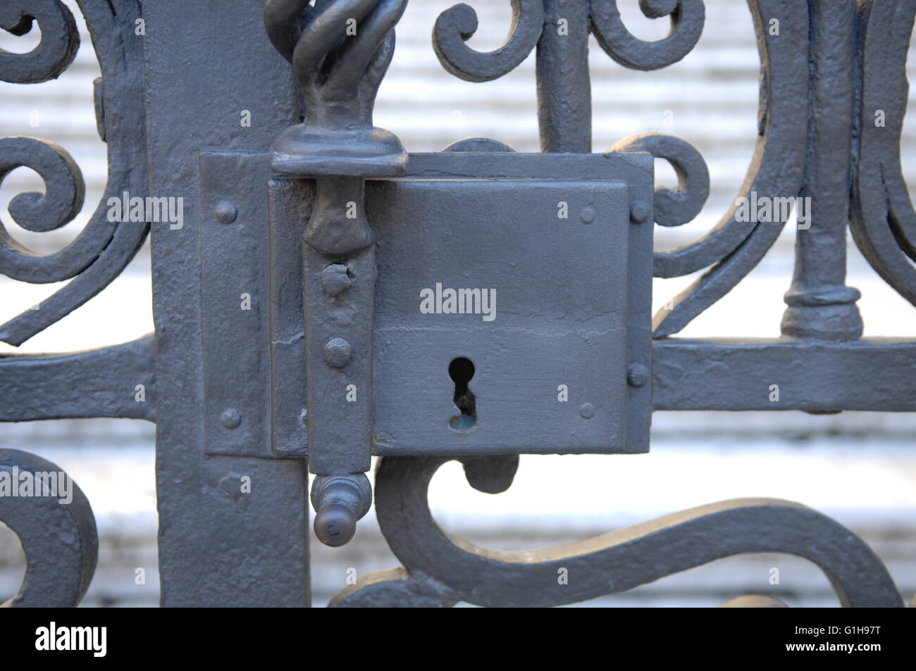 Lock on Gate Foto Stock