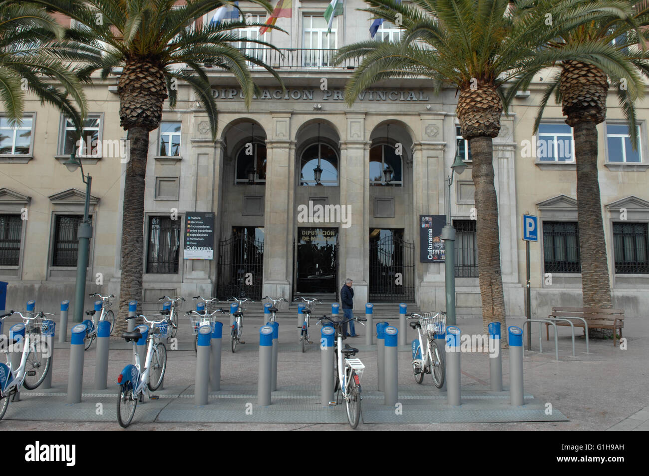 County council,biciclette a noleggio, Malaga, Malagabici Foto Stock