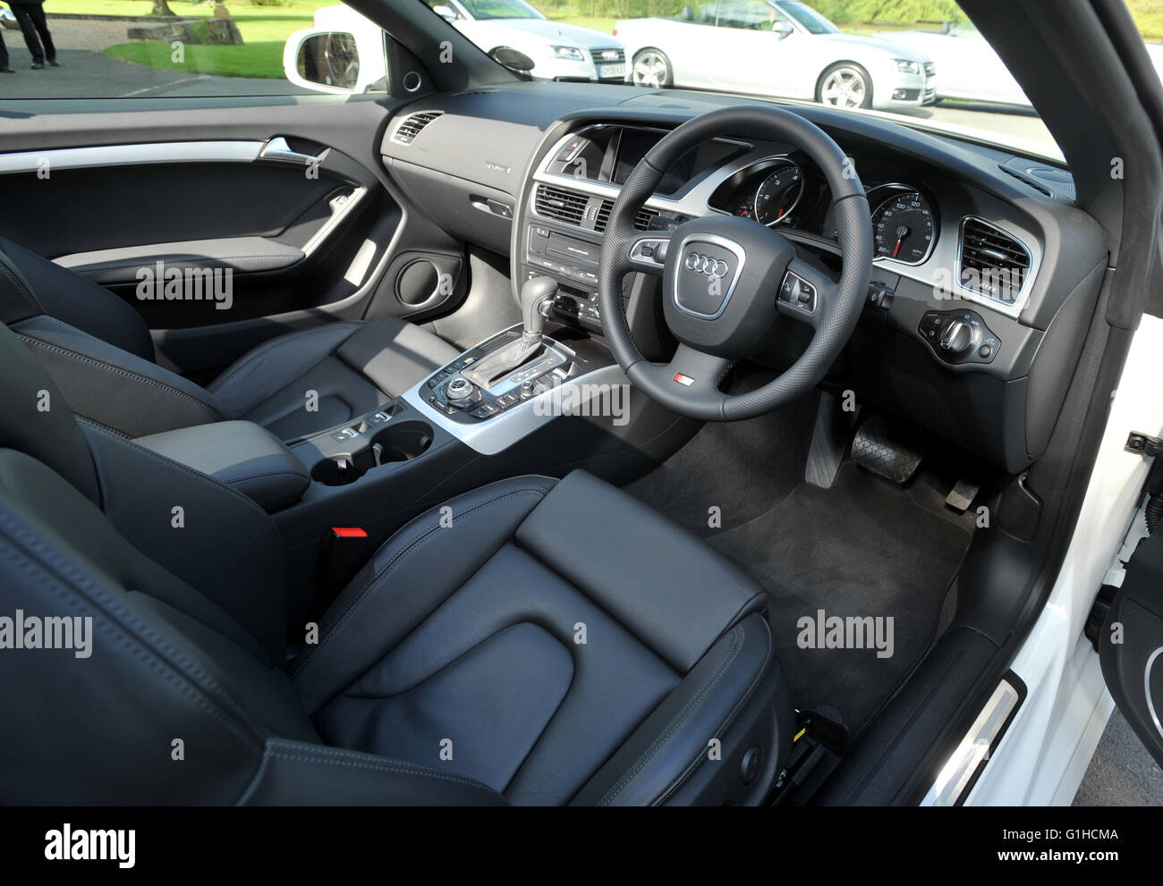 2009 Audi A5 Cabriolet V6 diesel TDi interno Foto Stock