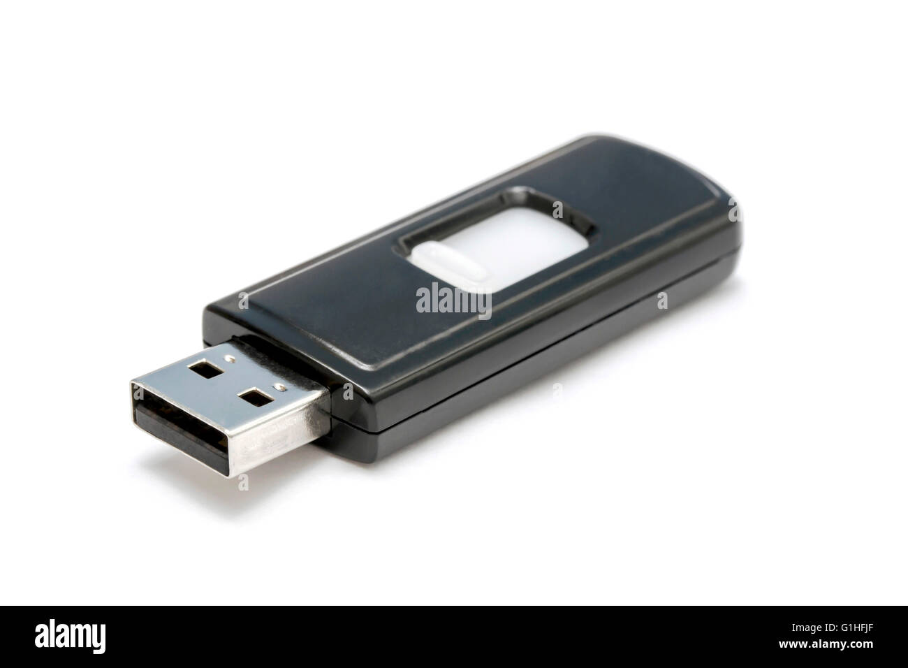 Unità Flash USB closuep su sfondo bianco Foto Stock