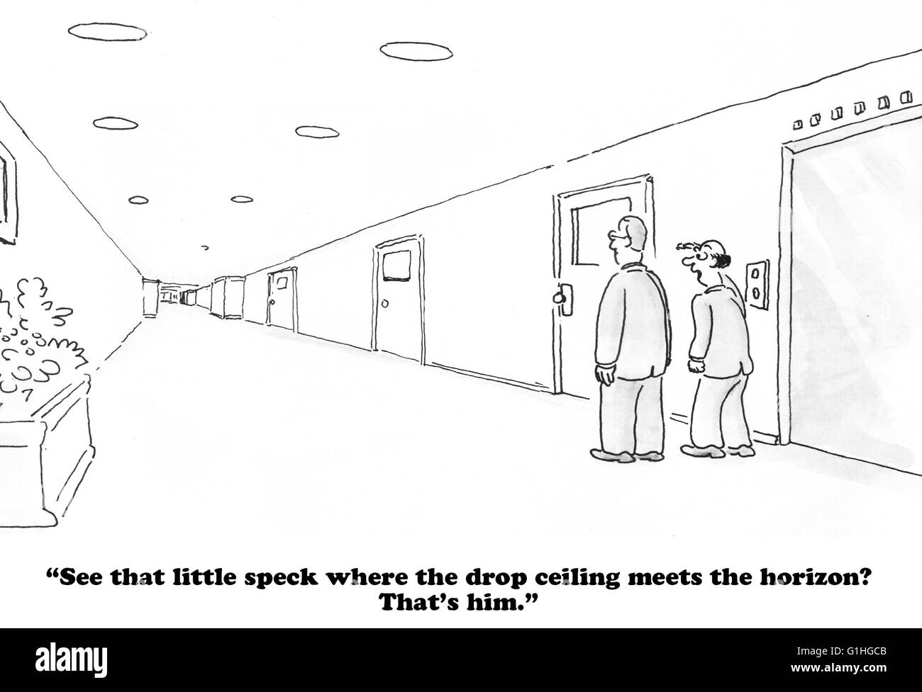 Business cartoon circa una staccata, distante boss. Foto Stock
