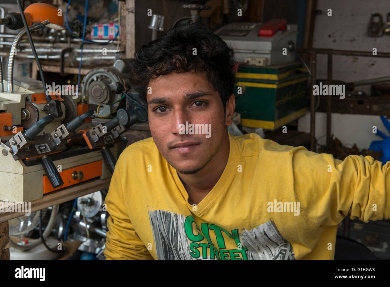 Key Maker, Hyderabad Foto Stock