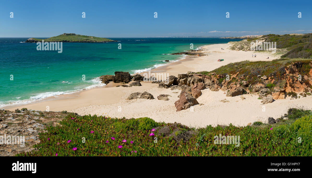 Praia da Ilha do pesegueiro, Porto Covo, della costa di Alentejo, Portogallo Foto Stock