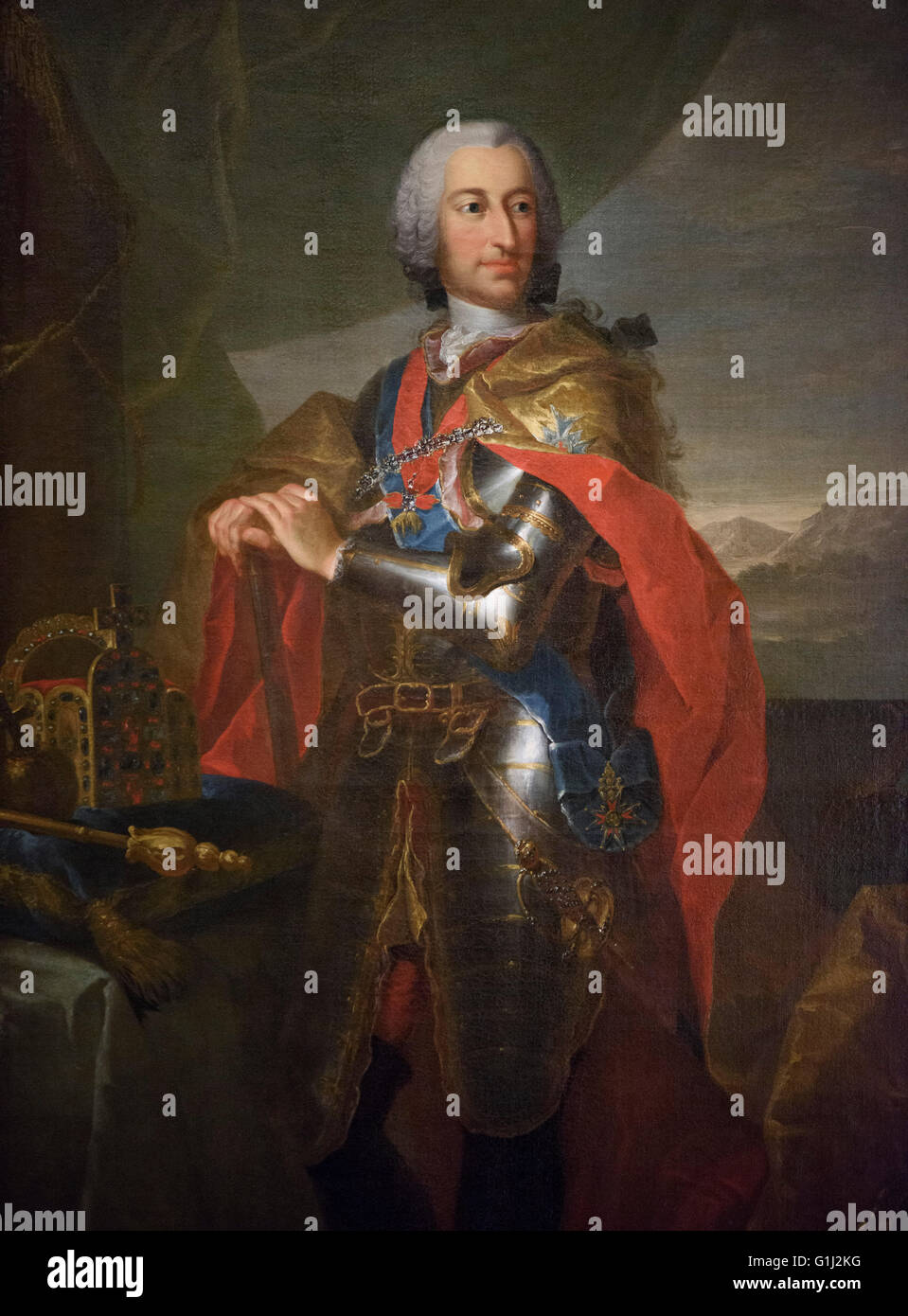 Adam Friedrich Oeser (1717-1799), stato ritratto di Carlo VII, Imperatore del Sacro Romano Impero (1697-1745), Germania 1756/1759. Foto Stock
