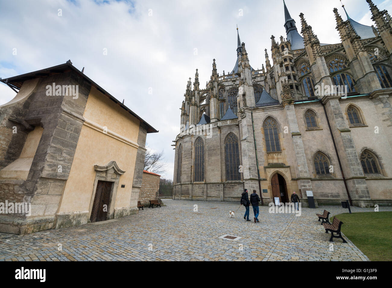 Cattedrale di San Barbora e quartiere Kutna Hora, Repubblica Ceca, UNESCO Foto Stock