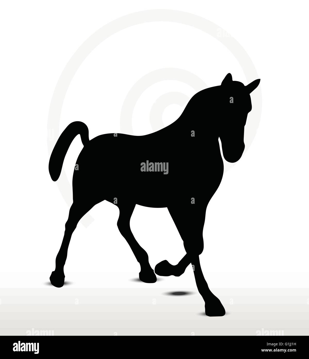Immagine vettoriale - cavallo silhouette in posizione rampante Illustrazione Vettoriale