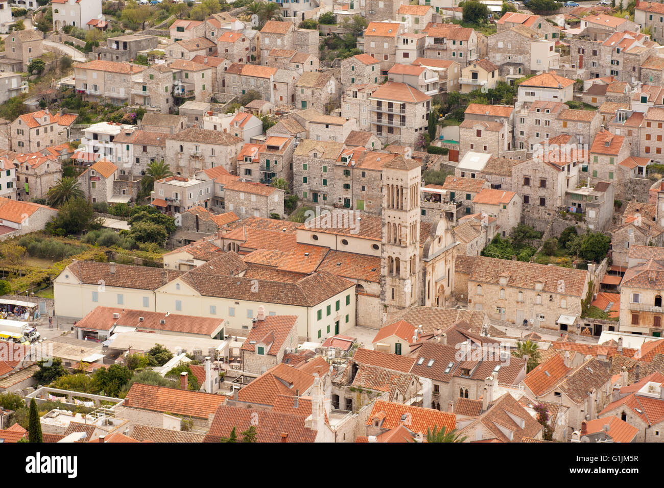 Vista della città di Hvar in Croazia. Foto Stock