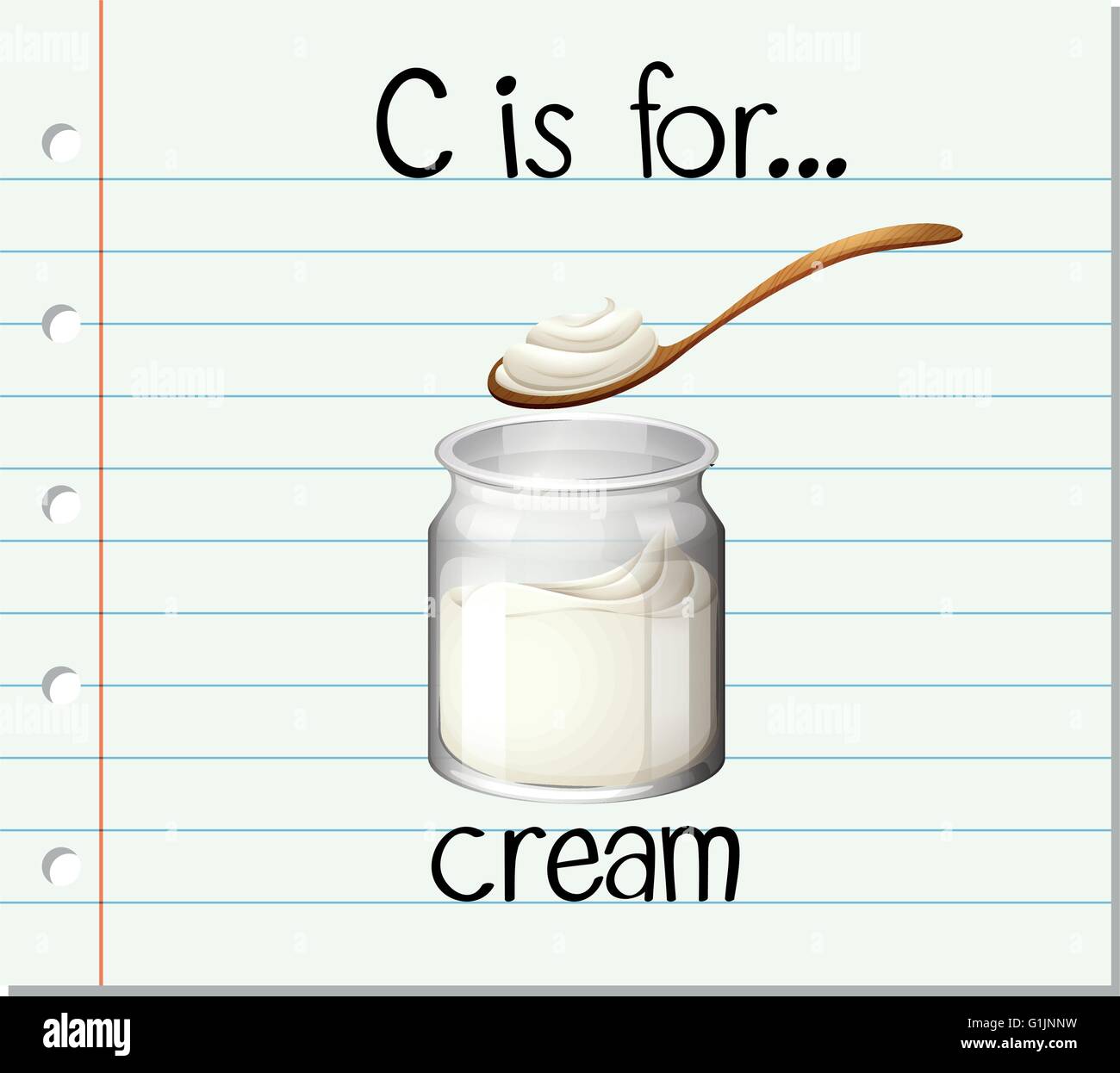 Flashcard lettera C è per la crema illustrazione Illustrazione Vettoriale