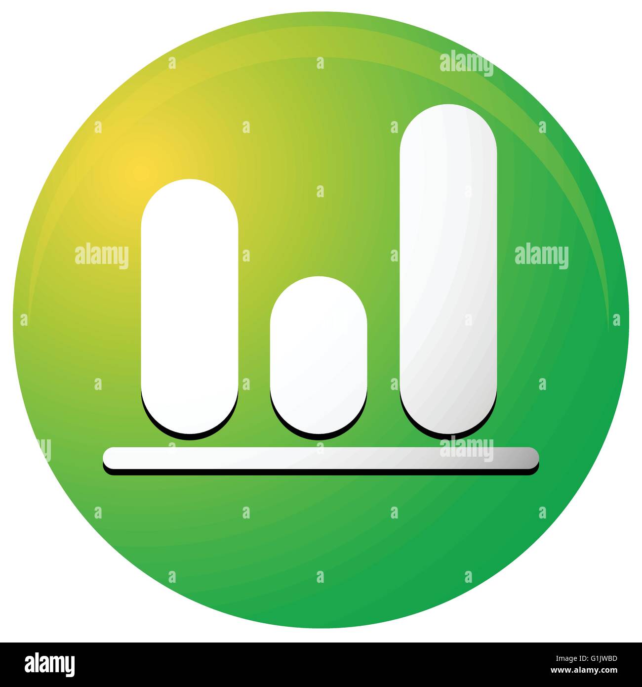 Icona con grafico a barre, grafico a barre Symbol Illustrazione Vettoriale