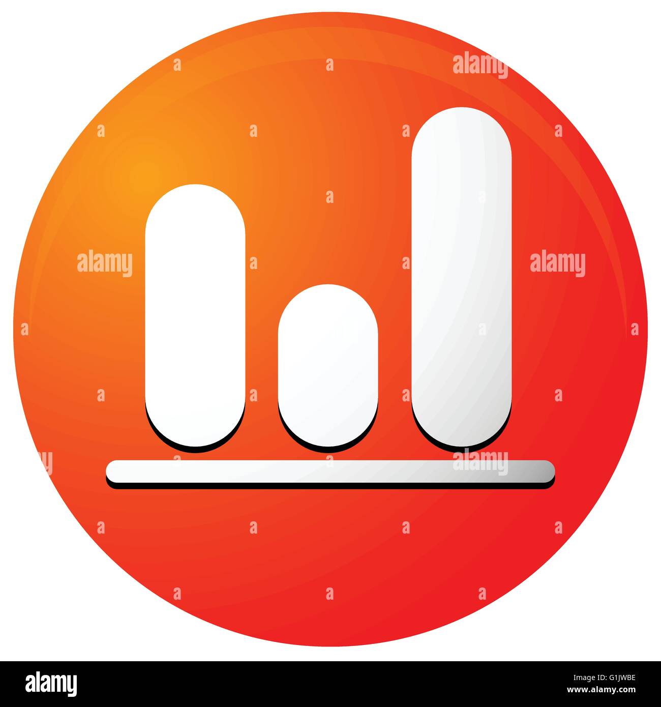 Icona con grafico a barre, grafico a barre Symbol Illustrazione Vettoriale