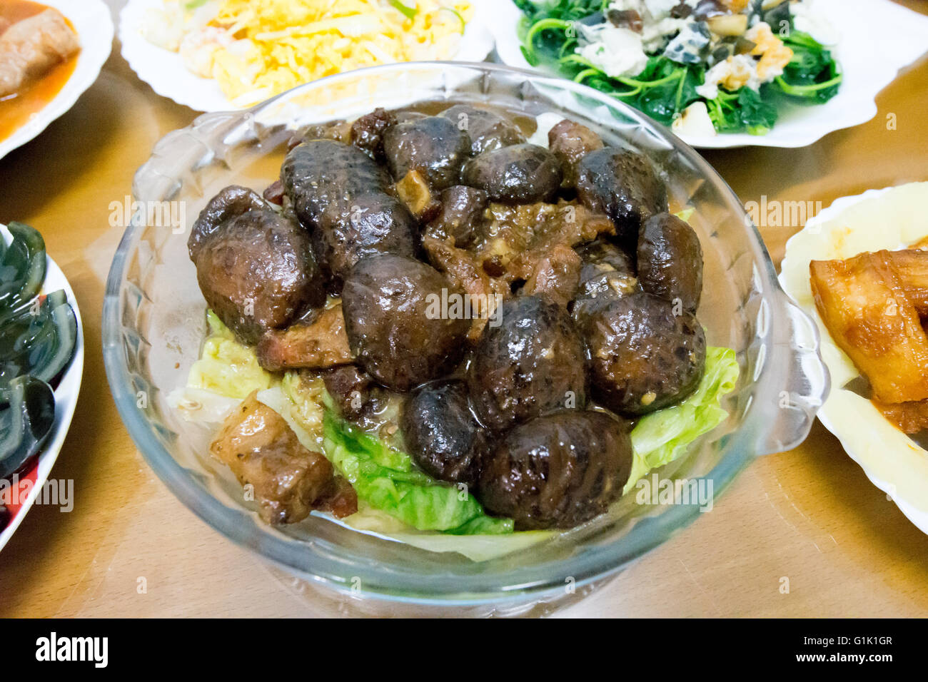 piatto di funghi Foto Stock