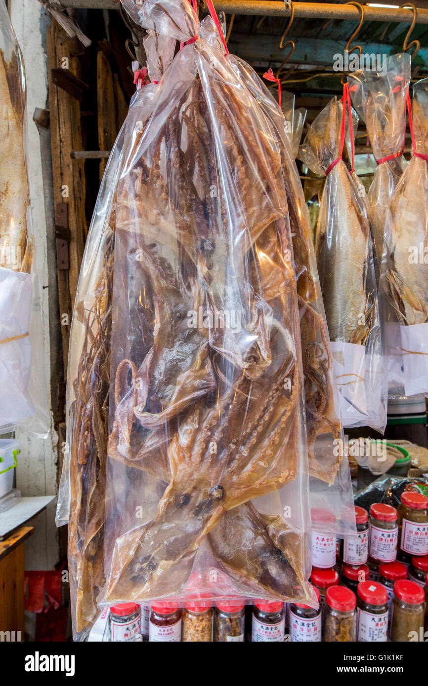 Essiccato di calamari e seppie Foto Stock