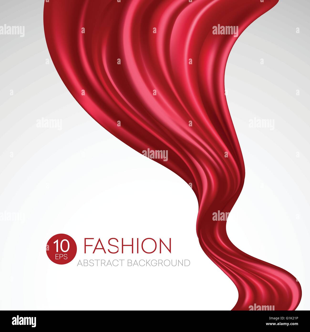 Red battenti tessuto di seta. La moda dello sfondo. Illustrazione Vettoriale Illustrazione Vettoriale