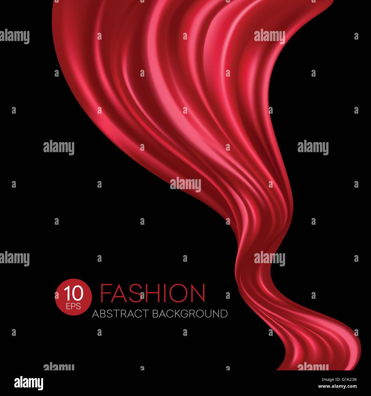 Red battenti tessuto di seta. La moda dello sfondo. Illustrazione Vettoriale Illustrazione Vettoriale