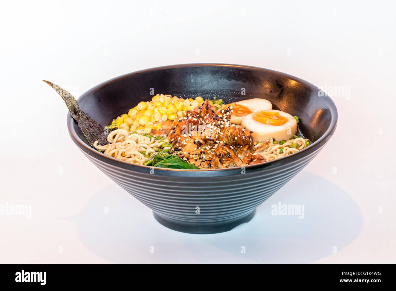 Ramen brodo, giapponese zuppa di noodle al Foto Stock