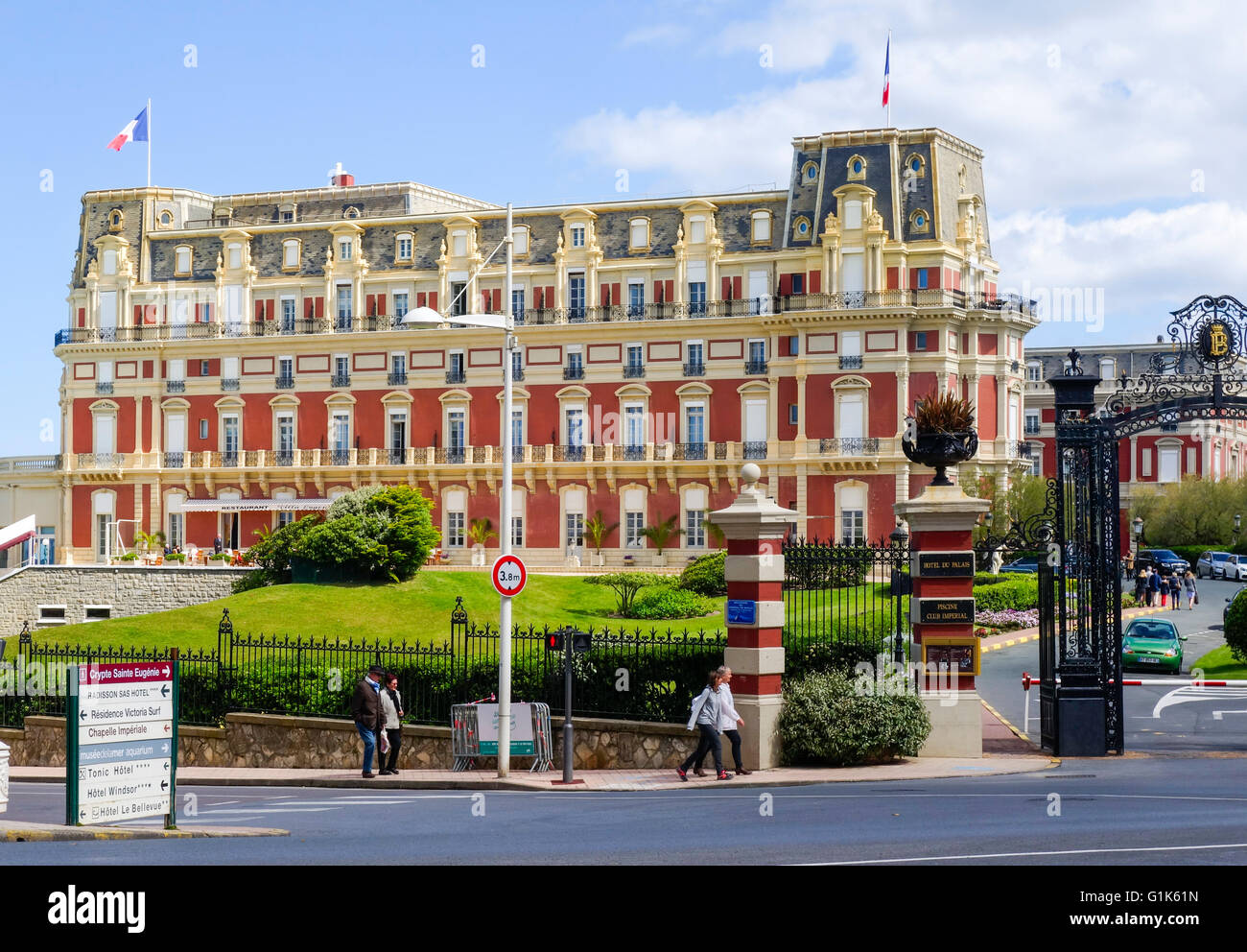 Hotel du Palais Biarritz, imperial resort a lato della spiaggia. Aquitaine, paesi baschi francesi, Francia. Foto Stock