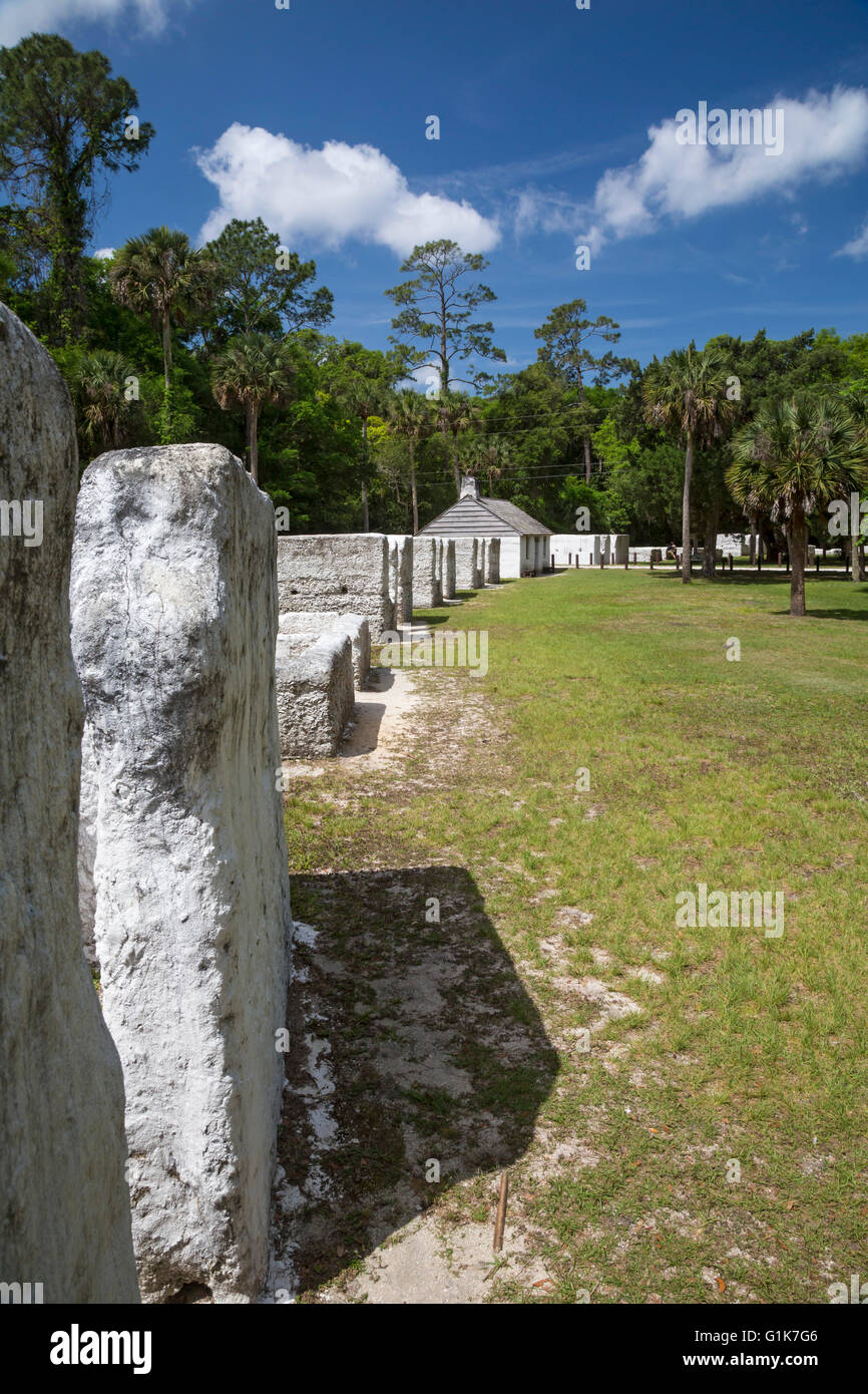 Jacksonville, Florida - i resti dei quarti slave al Kingsley Plantation. Foto Stock