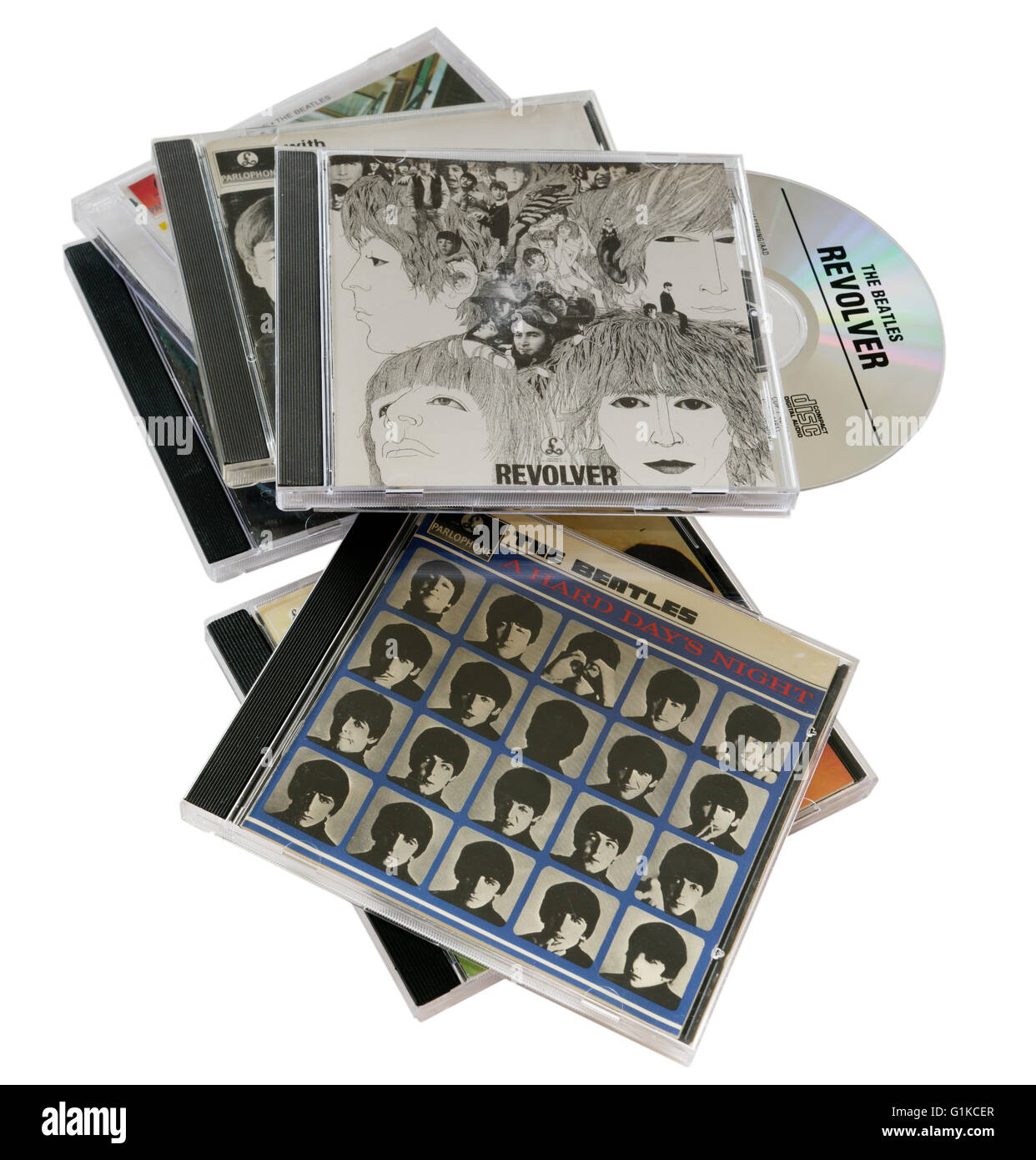 Beatles CD, compresi Revolver e una dura giornata di notte Foto Stock